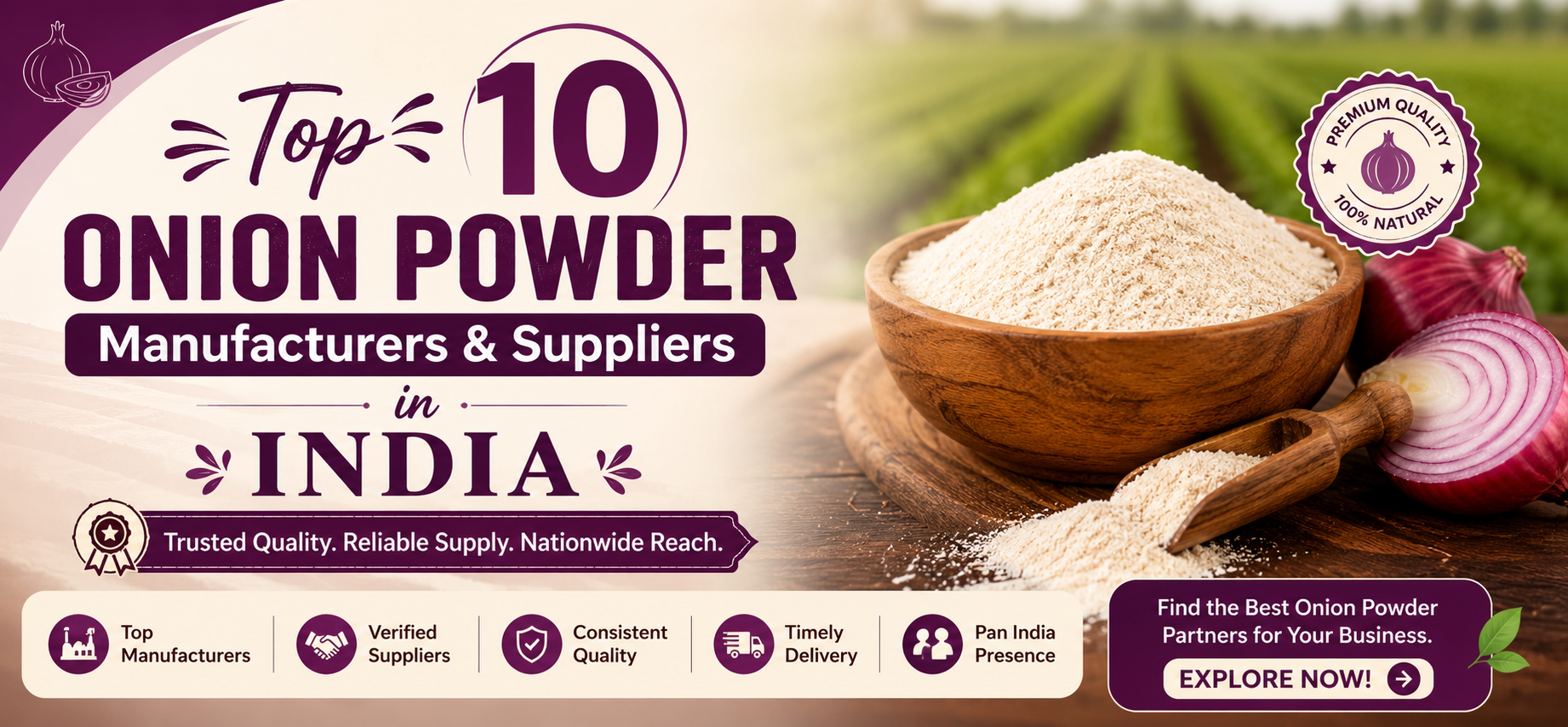 Top 10 Onion Powder Manufacturers and Suppliers in India
